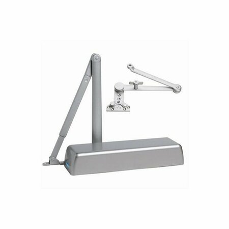 GLOBAL DOOR CONTROLS Heavy Duty ADA Commercial Door Closer with Hold Open Cush-N-Stop Arm in Aluminum - Sizes 1-6 TC4300HOACNS-AL